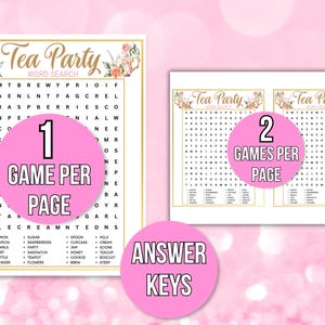 Tea Party Games Printable, Tea Party Activities, Girls Tea Party Games ...