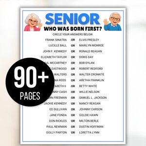 Senior Games Bundle, Activities for Seniors, Assisted Living Games, Nursing Home Activities, Senior Center Games, Senior Trivia, Senior