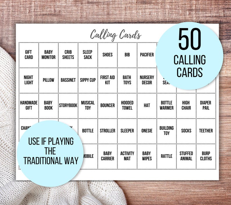 100 Baby Shower Bingo Cards, Unique Prefilled Baby Bingo Game Cards, Baby Gift Bingo Cards, Baby Shower Bingo Game, Minimalist Baby Bingo