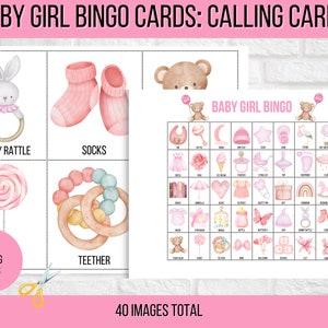 Baby Girl Bingo Baby Shower Bingo Baby Girl Shower Printable - Etsy