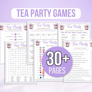 Tea Party Games Printable, Tea Party Activities, Girls Tea Party Games, Tea Party Bundle, Garden Tea Party, Kids Tea Party Birthday, Bingo