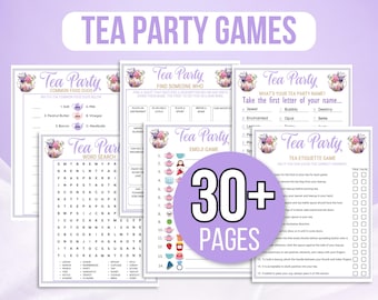 Juegos de fiesta de té imprimibles, actividades de fiesta de té, juegos de fiesta de té para niñas, paquete de fiesta de té, fiesta de té en el jardín, cumpleaños de fiesta de té para niños, bingo