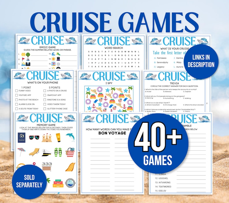 Cruise Bingo, Cruise Games, 50 Cruise Bingo Cards, Cruise Ship People Watching Bingo, Cruise Ship Game, Cruise Vacation Game, Family Cruise