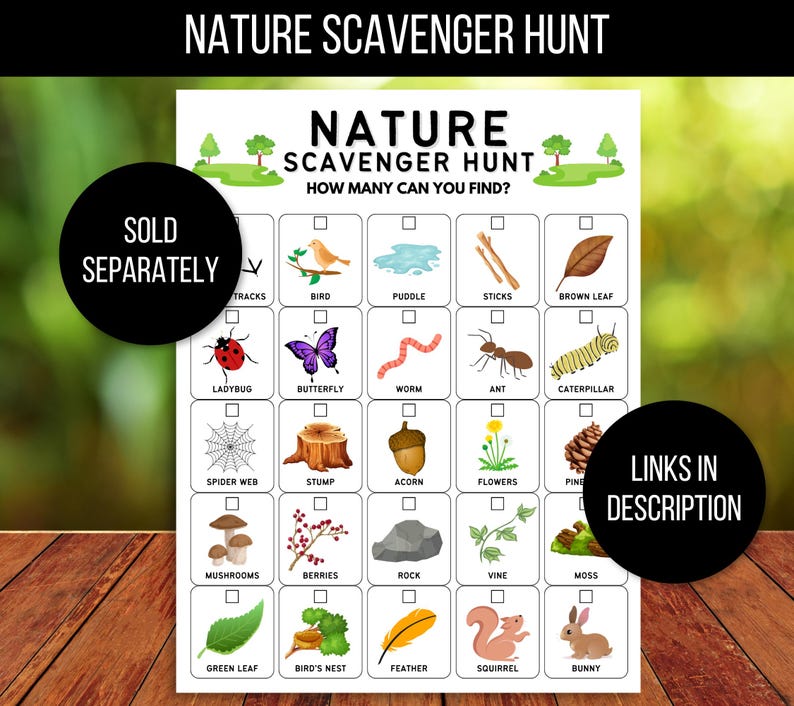 Neighborhood Scavenger Hunt for Kids, Outdoor Nature Scavenger Hunt, Hike Activity, Neighborhood Hunt, Kids Outdoor Activity, Walk Activity