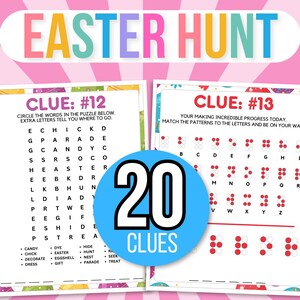 Indoor Easter Treasure Hunt For Teens, Easter Scavenger Hunt, Treasure Hunt Easter Clues, Teens Easter Escape Room Puzzles, Easter Hunt