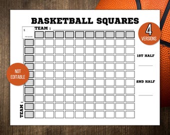 NCAA Basketball Squares, Basketball Squares, 2026 NCAA Basketball Pool, Basketball Party Games, Basketball Games, Basketball Activity