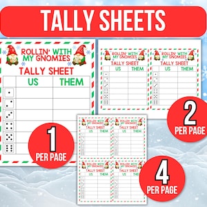 Christmas Bunco Score Sheet, Christmas Gnome Bunco, Christmas Bunco, Christmas Bunco Game, Christmas Bunco Scorecards, Bunco Tally Sheets