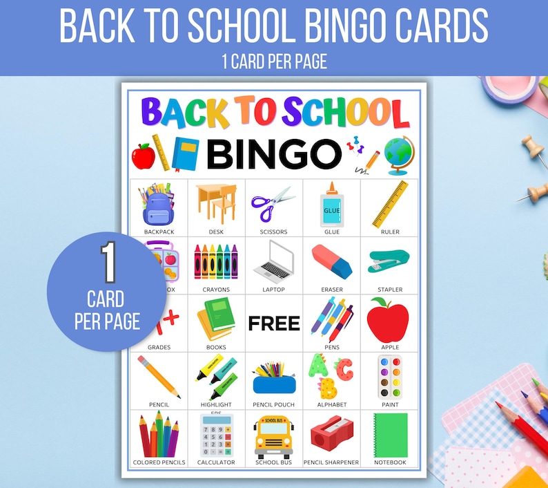 Back to School Bingo, Back to School Games, School Bingo, Welcome Back Bingo, First Day of School Bingo, Back to School Activity