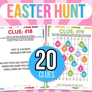 Indoor Easter Treasure Hunt For Teens, Easter Scavenger Hunt, Treasure Hunt Easter Clues, Teens Easter Escape Room Puzzles, Easter Hunt
