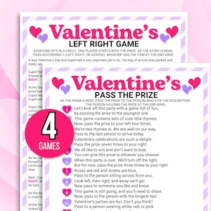 Valentines Pass the Prize Game, Valentines Pass the Present Game, Valentines Left Right Game, Valentines Day Game, Valentines Party Game