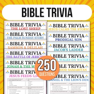 Bible Trivia Games Bundle, Bible Games, Bible Trivia Night Games, Bible Trivia Games Set, Bible Game Night, Bible Quizzes, Bible Trivia Pack