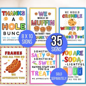 Appreciation Tags, Employee Appreciation Tags, Staff Appreciation Tags, Appreciation Food Tags Bundle, Appreciation Week Tags, Thank You Tag