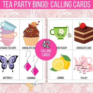 Tea Party Bingo, 100 Unique Printable Tea Party Bingo Cards, Tea Party ...