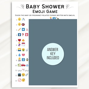 Baby Shower Emoji Game, Emoji Baby Shower Game, Baby Emoji Game, Baby Phrases Emoji Game, Baby Shower Games Printable, Emoji Baby Sprinkle