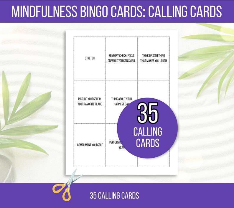 Mindfulness Bingo, 30 Mindfulness Bingo Cards, Gratitude Bingo, Mindfulness Activity, Mindfulness Game, Counseling Activity, Counseling Game