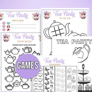 Tea Party Games Printable, Tea Party Activities, Girls Tea Party Games ...