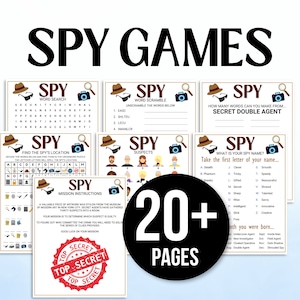 Spy Games, Secret Agent Games, Spy Party Games, Spy Activities, Spy Birthday Party, Spy Themed Party, Secret Agent Themed Party, Spy Bundle