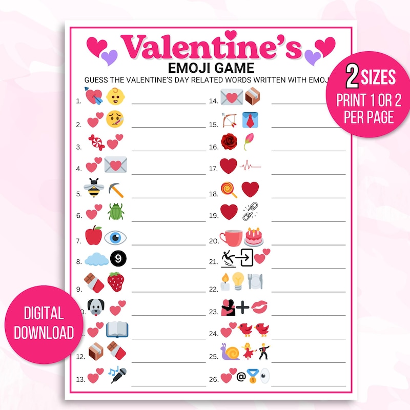 Valentined Worksheets - Etsy
