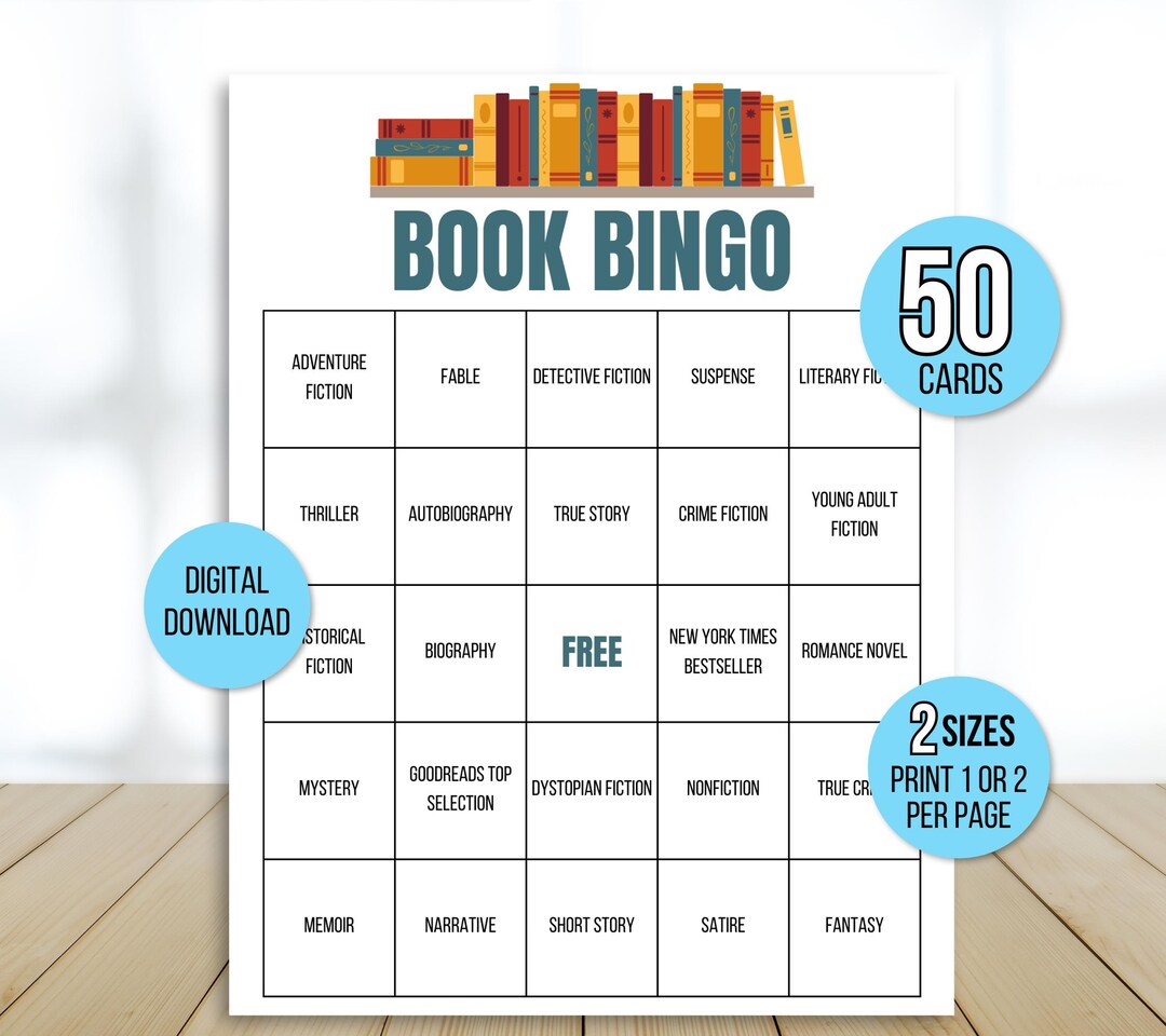book-bingo-50-book-club-bingo-cards-book-bingo-for-adults-book-challenge-book-party-book-game-reading-challenge-reading-tracker-game-etsy for Book Club Bingo Free Printable Book Bingo, 50 Book Club Bingo Cards, Book Bingo for Adults, Book Challenge, Book Party, Book Game, Reading Challenge, Reading Tracker Game - Etsy for Book Club Bingo Free Printable
