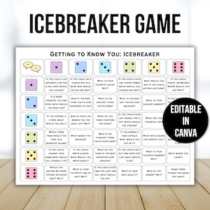 Icebreaker Game, Icebreaker Activity, Team Building Game, Table Talk Dice, Roll and Tell Game, Getting to Know You Game, Icebreaker Question