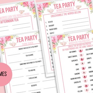 Tea Party Games Printable Bundle Tea Party Activities Ladies - Etsy