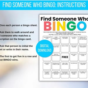 Conheça-se Bingo, Encontre alguém que faça Bingo, Encontre o convidado Bingo, Bingo quebra-gelo, Jogo quebra-gelo, Atividade quebra-gelo, Bingo em sala de aula imagem 7