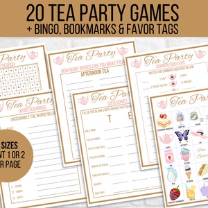 Tea Party Games Printable, Tea Party Activities, Girls Tea Party Games ...