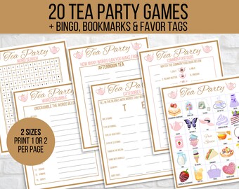 Tea Party Games Printable Bundle, Tea Party Activities, Ladies Tea ...