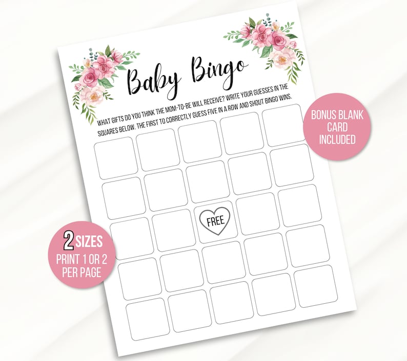 50 Baby Shower Bingo Cards, Baby Bingo Game Cards, Baby Gift Bingo ...