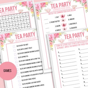 Tea Party Games Printable Bundle, Tea Party Activities, Ladies Tea ...
