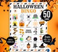 Halloween Bingo, 50 Halloween Bingo Cards, Halloween Games, Kids Halloween Party Game, Halloween Classroom Activity, Cute Halloween Activity