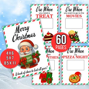 Weihnachtsgeschenkkartenbuch, druckbares Geschenkkartenbuch, Weihnachtskartenhalter, Weihnachts College Care Paket Kit, personalisierter Geschenkkartenhalter