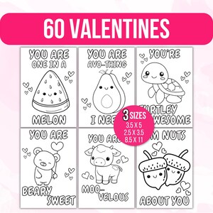 Valentines Coloring Cards, Valentines Day Valentine Cards, Valentine's Cards for Kids, Classroom Valentine Activity, Printable Valentines