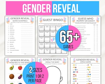 Gender Reveal Games Bundle, Gender Reveal Party Games, Gender Reveal Games, Gender Reveal Ideas, Gender Reveal Pass the Prize, Boy Girl Game