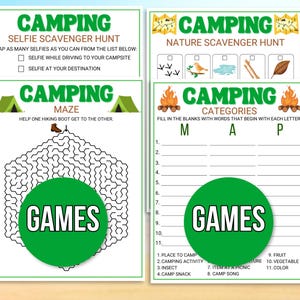 Camping Games, Camping Party Games, Camping Activities, Camping Games for Kids, Camping Printable, Camping Activities, Camping Games Bundle