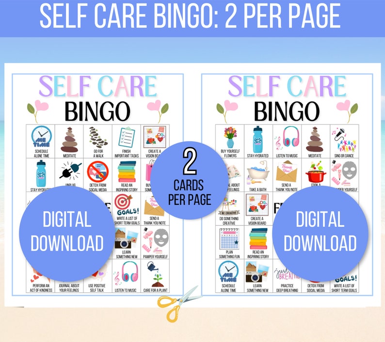 Self Care Bingo, 30 Self Care Bingo Cards, Self Care Challenge, Self Love Challenge, Wellness Bingo, Self Care Checklist, Self Care Activity