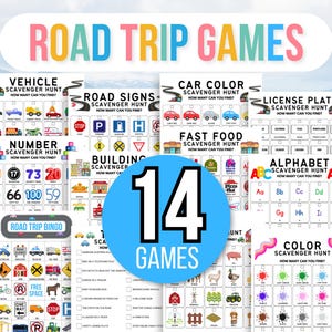 Road Trip Scavenger Hunts, Road Trip Games, Road Trip Hunt, Road Trip Activities, Road Trip Bingo, Road Trip Games Bundle, Kids Travel Games