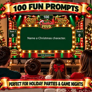 Christmas Friendly Feud Game, Christmas Friendly Feud Game, Friendly Feud Template, Friendly Feud, Christmas Activity, Christmas Party Game