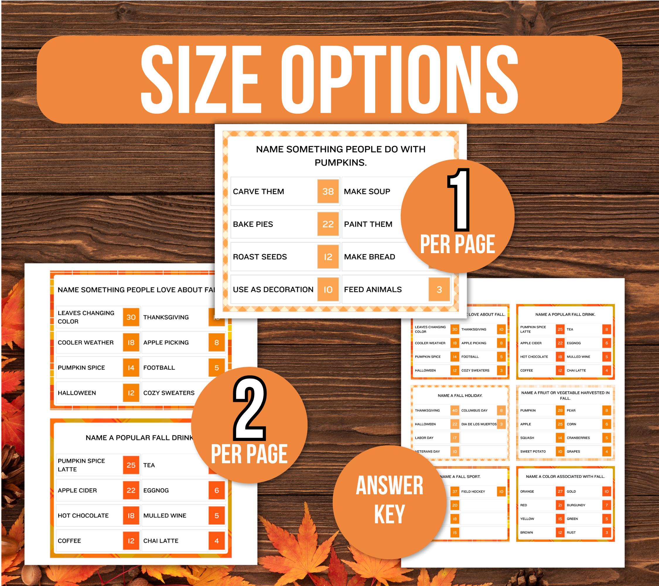 Fall Feud Game, Autumn Feud Game, Fall Activity, Fall Game, Fall ...