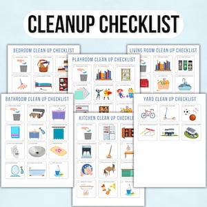 Kinder Reinigung Checkliste mit Bildern, Kinder Aufräum Checkliste, Kinder Aufgaben Tabelle, Kinder Aufgaben Liste, Kinder tägliche Routinen, Kinder wöchentliche Aufgaben