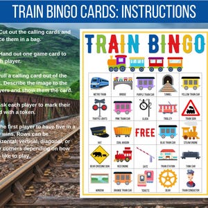 Train Bingo, 30 Printable Train Bingo Cards, Train Travel Bingo, Train ...