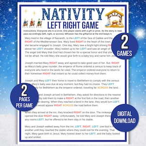 Left Right Nativity Story, Left Right Christmas Game, Left Right Nativity Game, Right Left Game, Pass the Prize Game, Church Christmas Game