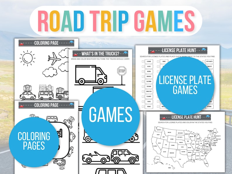 Kids Road Trip Games Printable, Travel Activities, Road Trip Games Bundle, Kids Travel Games, Kids Car Activities, Family Road Trip Games