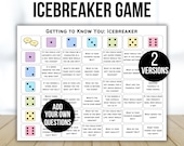 Icebreaker Game, Icebreaker Activity, Team Building Game, Table Talk Dice, Roll and Tell Game, Getting to Know You Game, Icebreaker Question