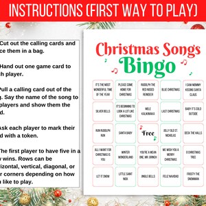 Christmas Song Bingo, 50 Printable Christmas Song Bingo Cards ...