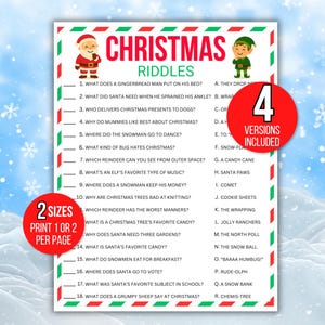 Juego de adivinanzas navideñas, Juego de adivinanzas para las fiestas, Divertido juego de Navidad, Juego de Navidad imprimible, Juego familiar de Navidad, Adivina adivinanzas esta Navidad