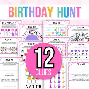 Girls Birthday Treasure Hunt for Teens, Indoor Birthday Scavenger Hunt, Treasure Hunt Clues, Teenager Birthday Games, Indoor, Girl Teen Hunt