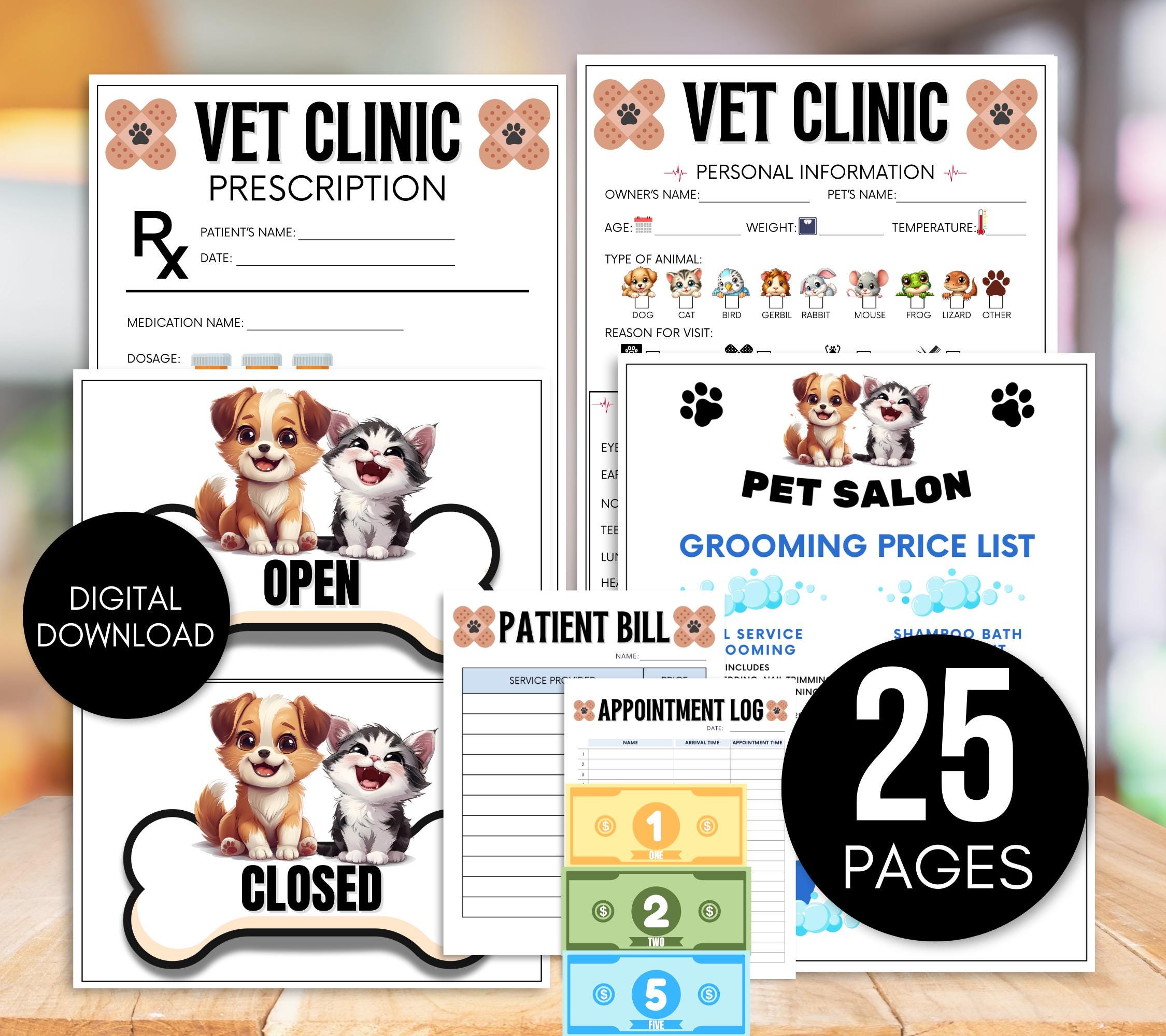 Vet Clinic Dramatic Play, Vet Clinic Pretend Play, Animal Hospital Dramatic Play, Play Vet, Vet Clinic Pretend Play Printable, Play Doctor