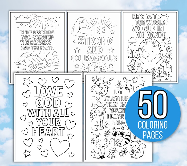 Kids Bible Verse Coloring Pages, Kid's Bible Coloring Pages, Sunday School Coloring Pages, Christian Coloring Pages, Religious Coloring Page