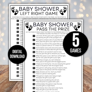 Pass the Gift Games, Baby Pass the Gift Games, Baby Pass the Prize Games, Baby Shower Activity, Baby Shower Game, Baby Left Right Games